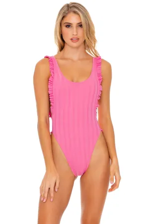 BACHELORETTE AND HER BABES - Tank Open Sides Thong One Piece Bodysuit • Party Pink