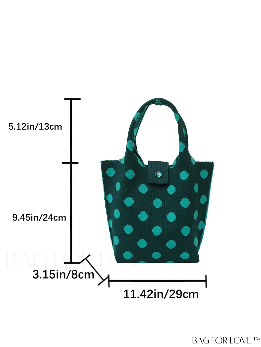 BagForLove - Stylish Womens Crochet Tote Bag - Spacious, Polka Dot Design - Ideal for Beach or Everyday