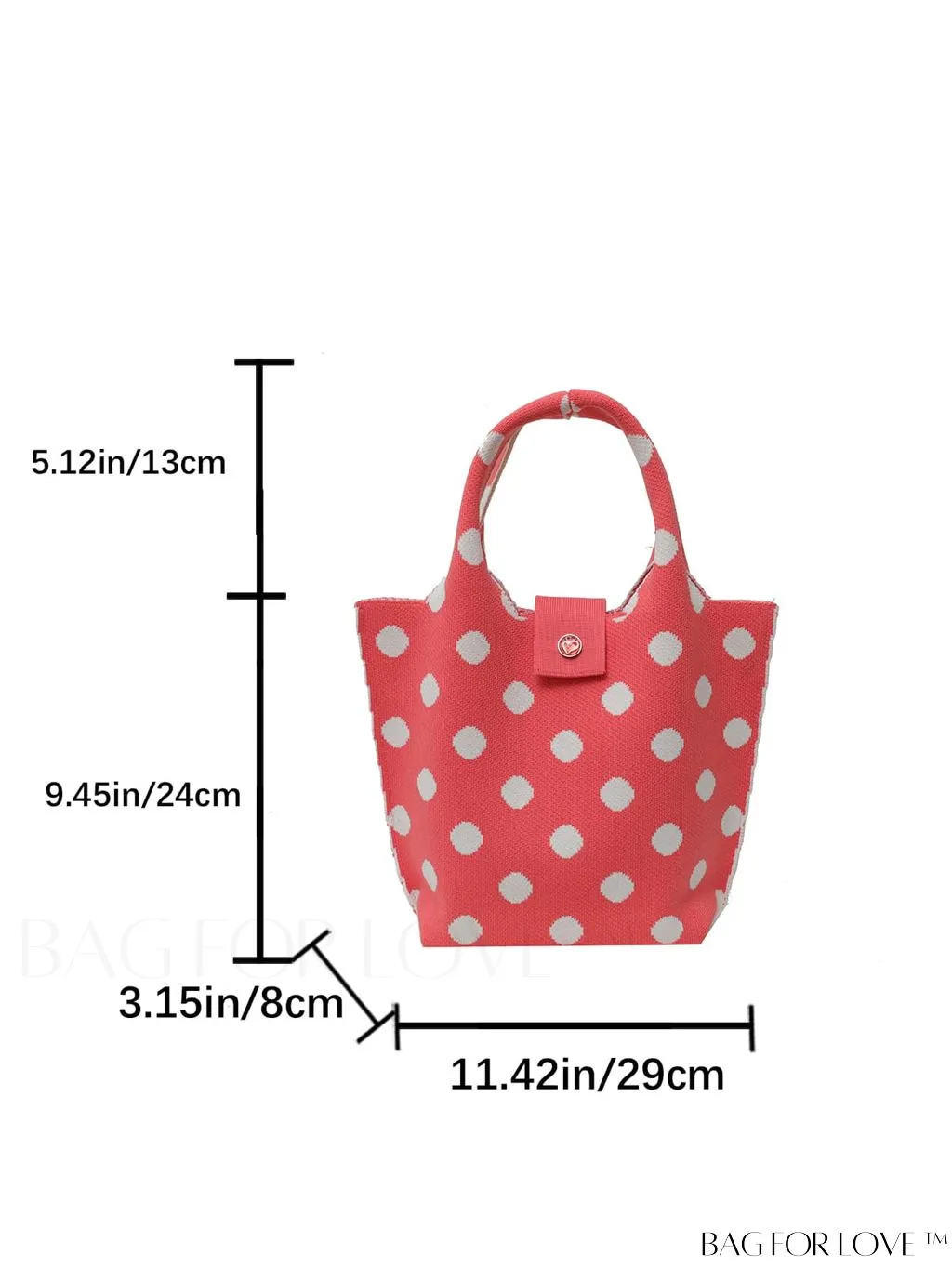 BagForLove - Stylish Womens Crochet Tote Bag - Spacious, Polka Dot Design - Ideal for Beach or Everyday