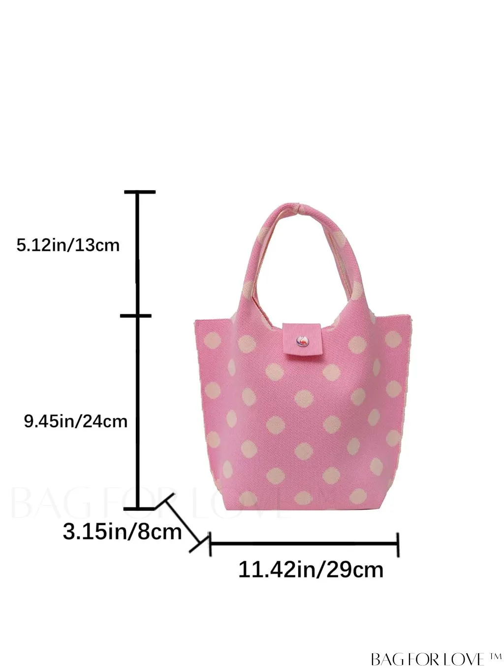 BagForLove - Stylish Womens Crochet Tote Bag - Spacious, Polka Dot Design - Ideal for Beach or Everyday