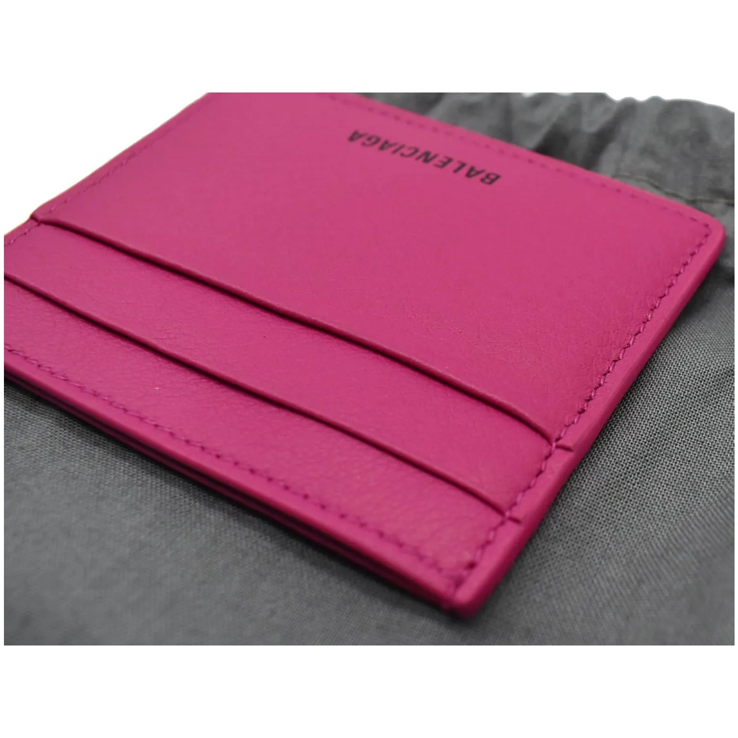 BALENCIAGA Leather Card Holder Pink