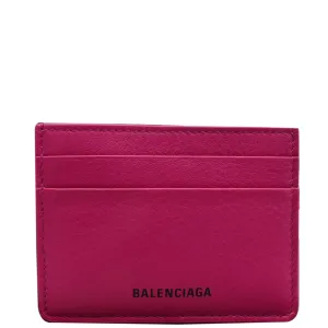 BALENCIAGA Leather Card Holder Pink
