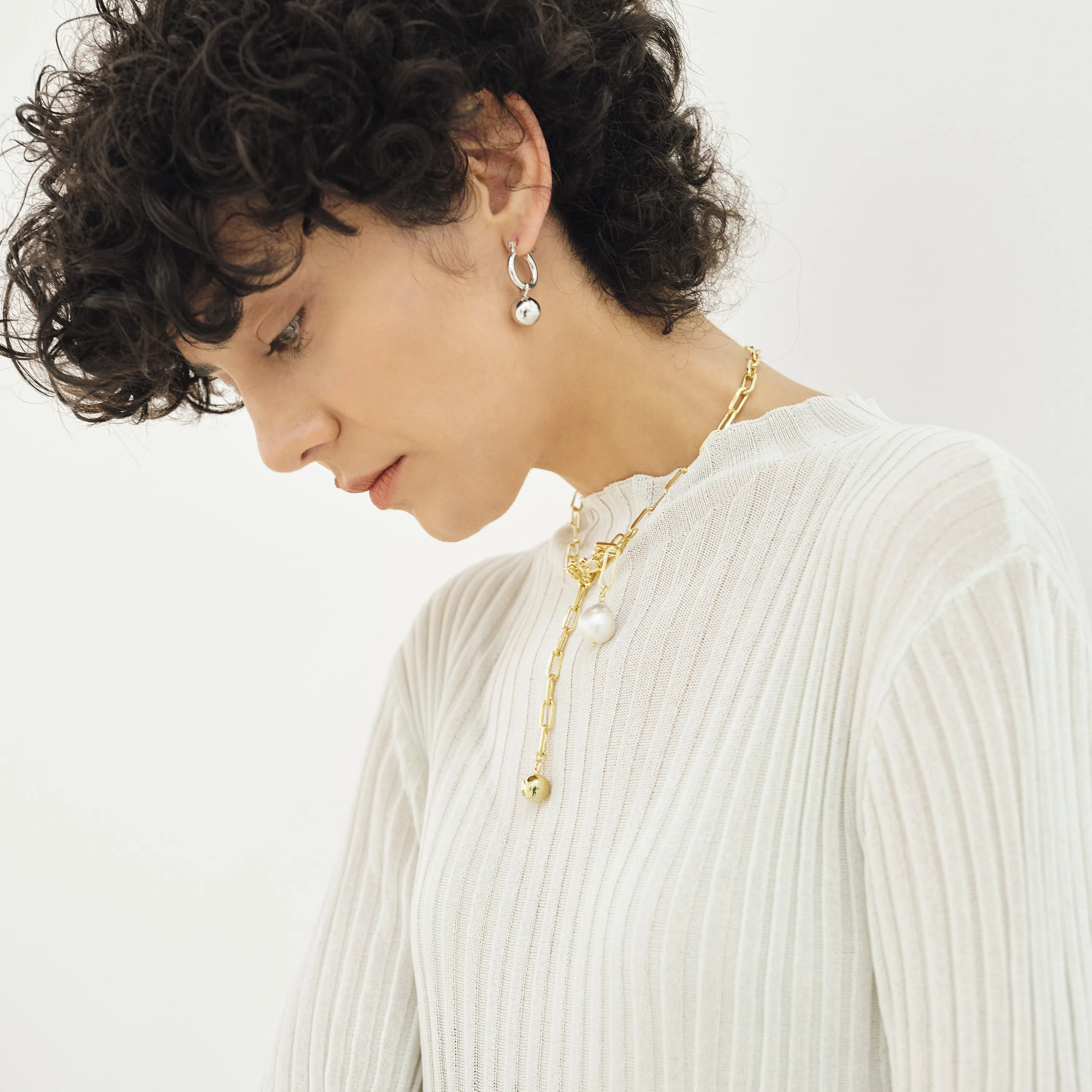 Ball Hoop Earrings