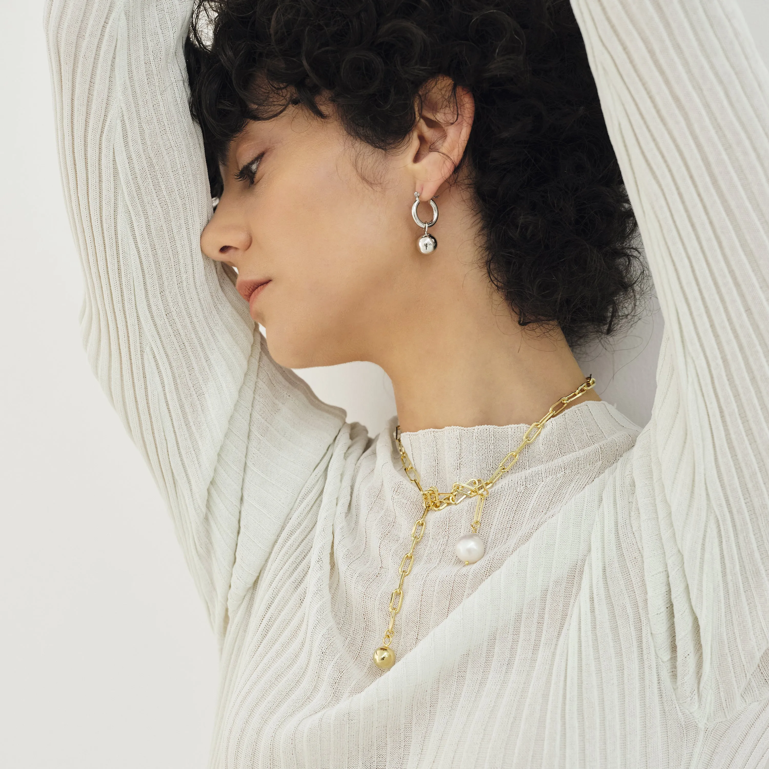 Ball Hoop Earrings