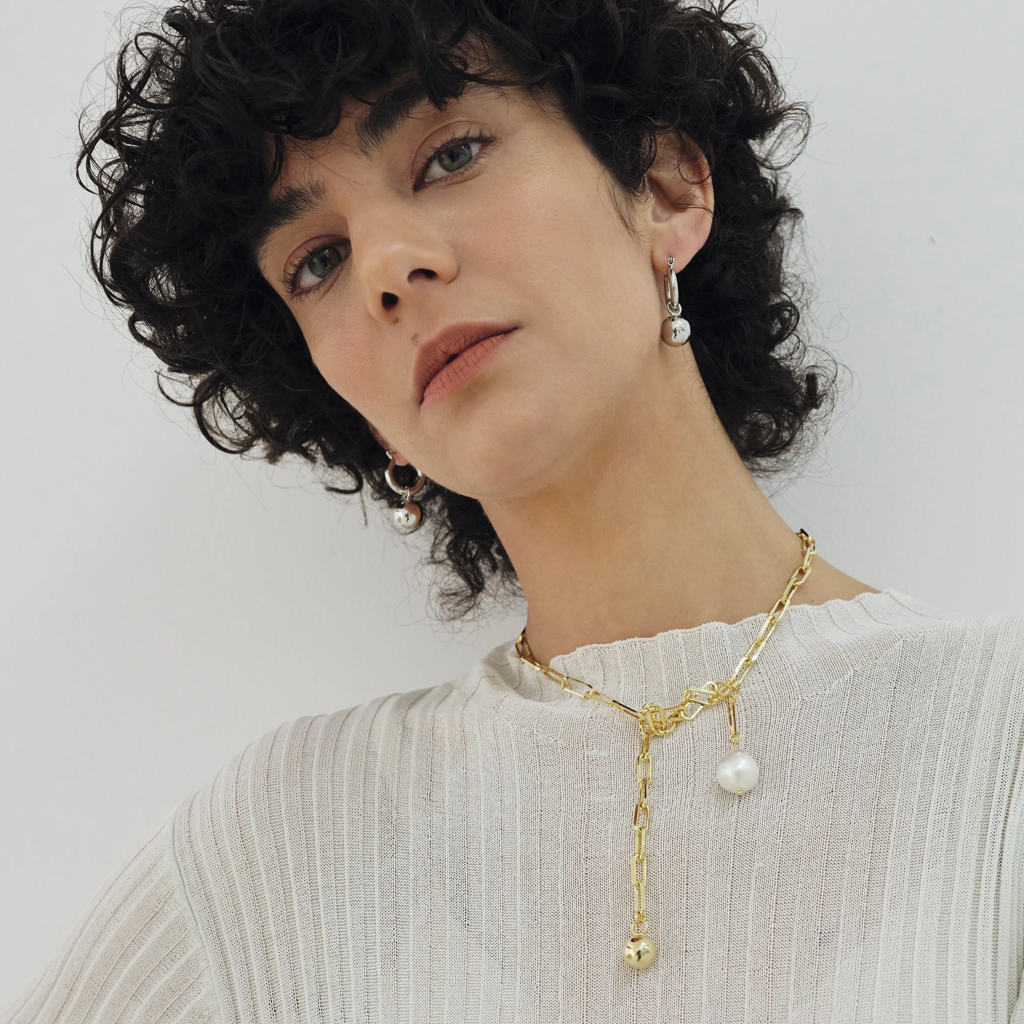 Ball Hoop Earrings