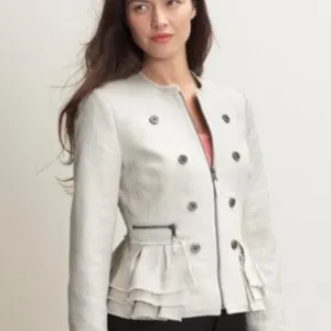 Banana Republic Cropped Tweed Jacket Size P2 Color: Stone