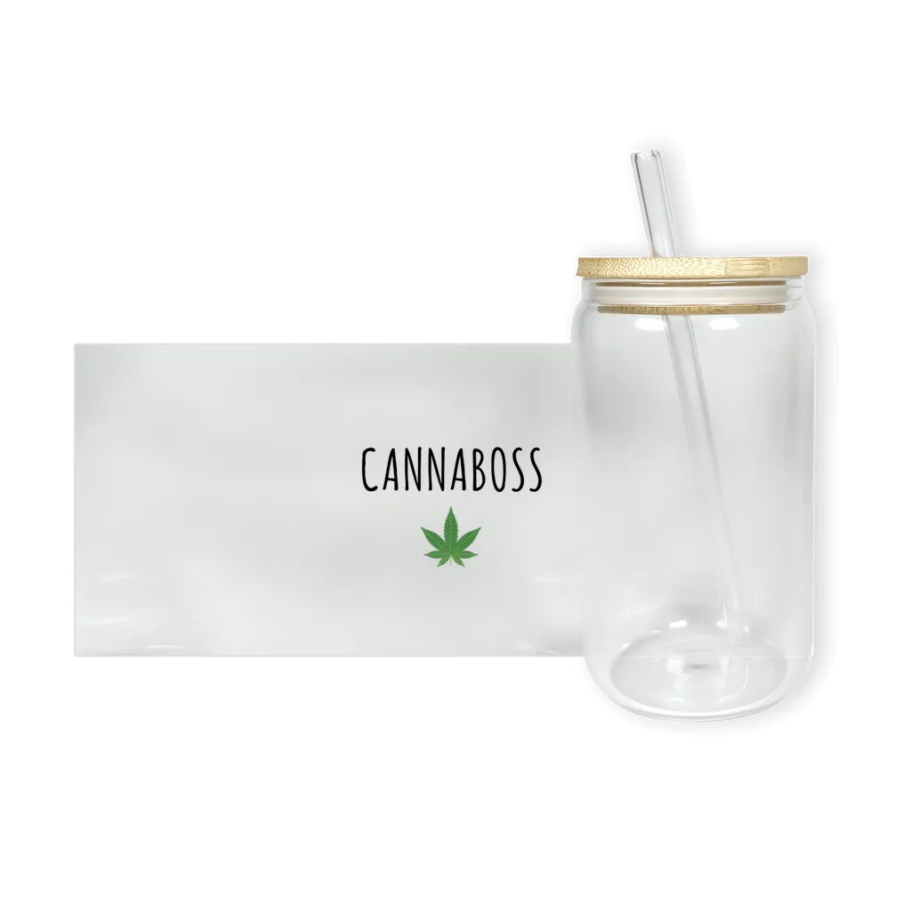 Beer Can Glass Cannabis, Stoner Gifts for Her, Stoner Gifts for Him, Weed Leaf, Cannabis Tumbler, Can Shaped Glass