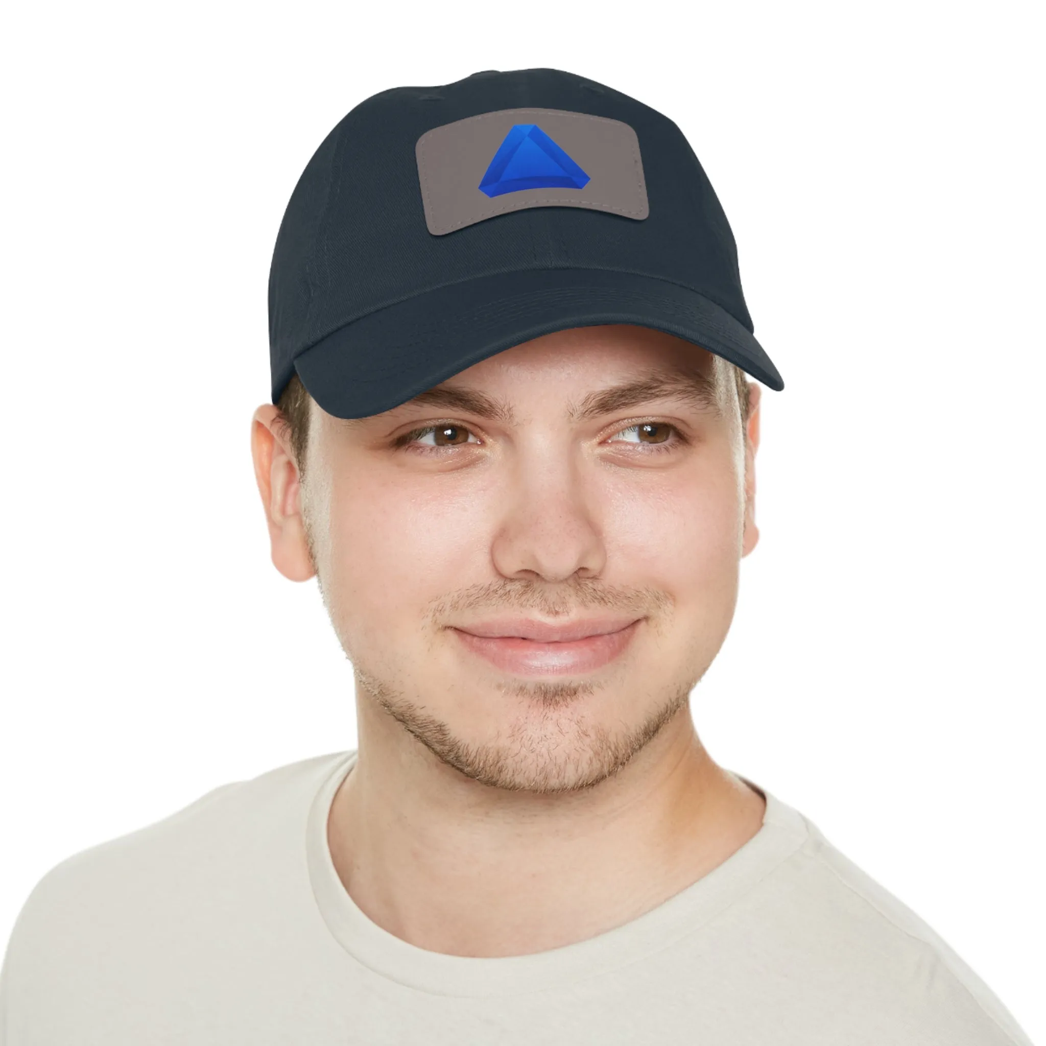 Benitoite Dad Hat with Leather Patch (Rectangle)