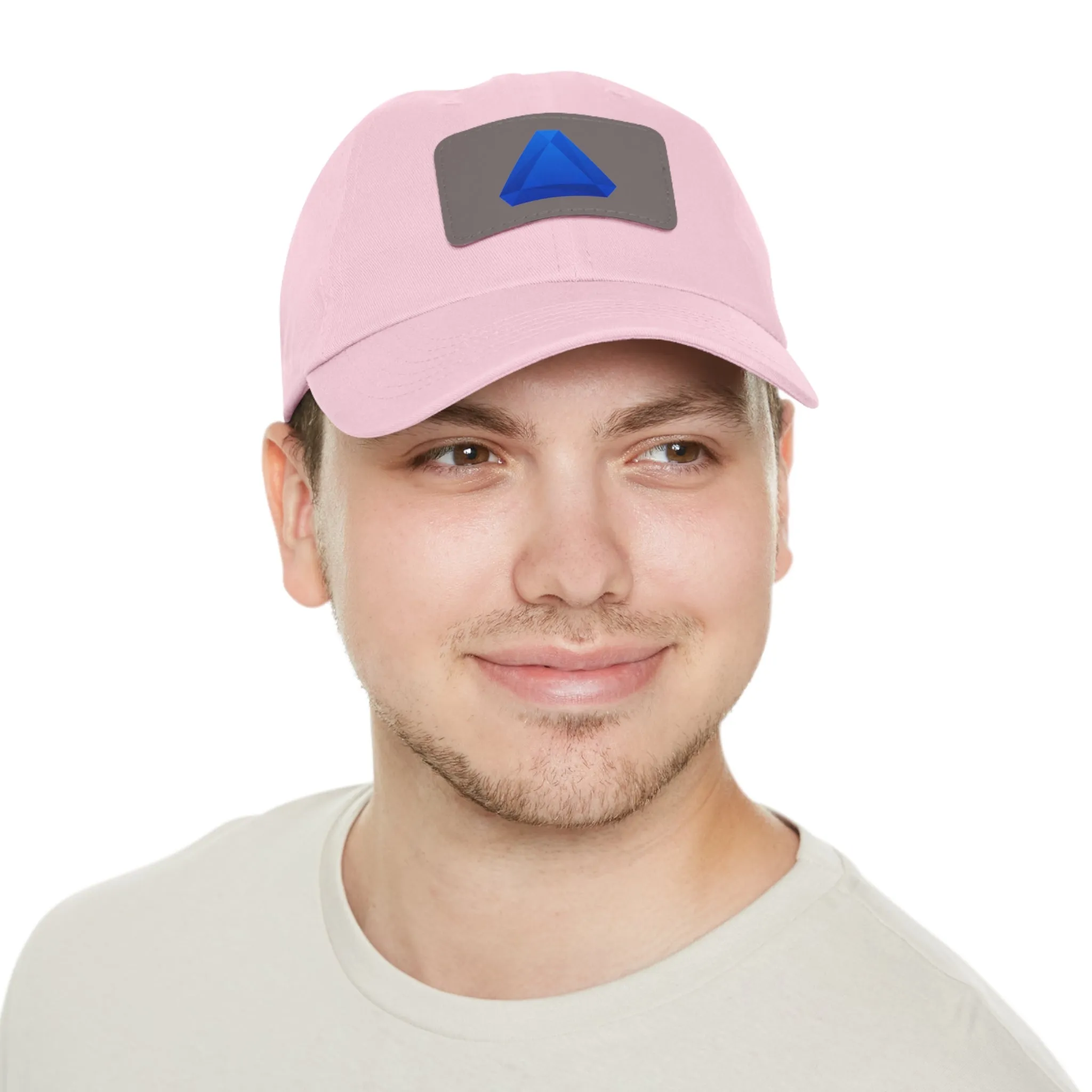 Benitoite Dad Hat with Leather Patch (Rectangle)