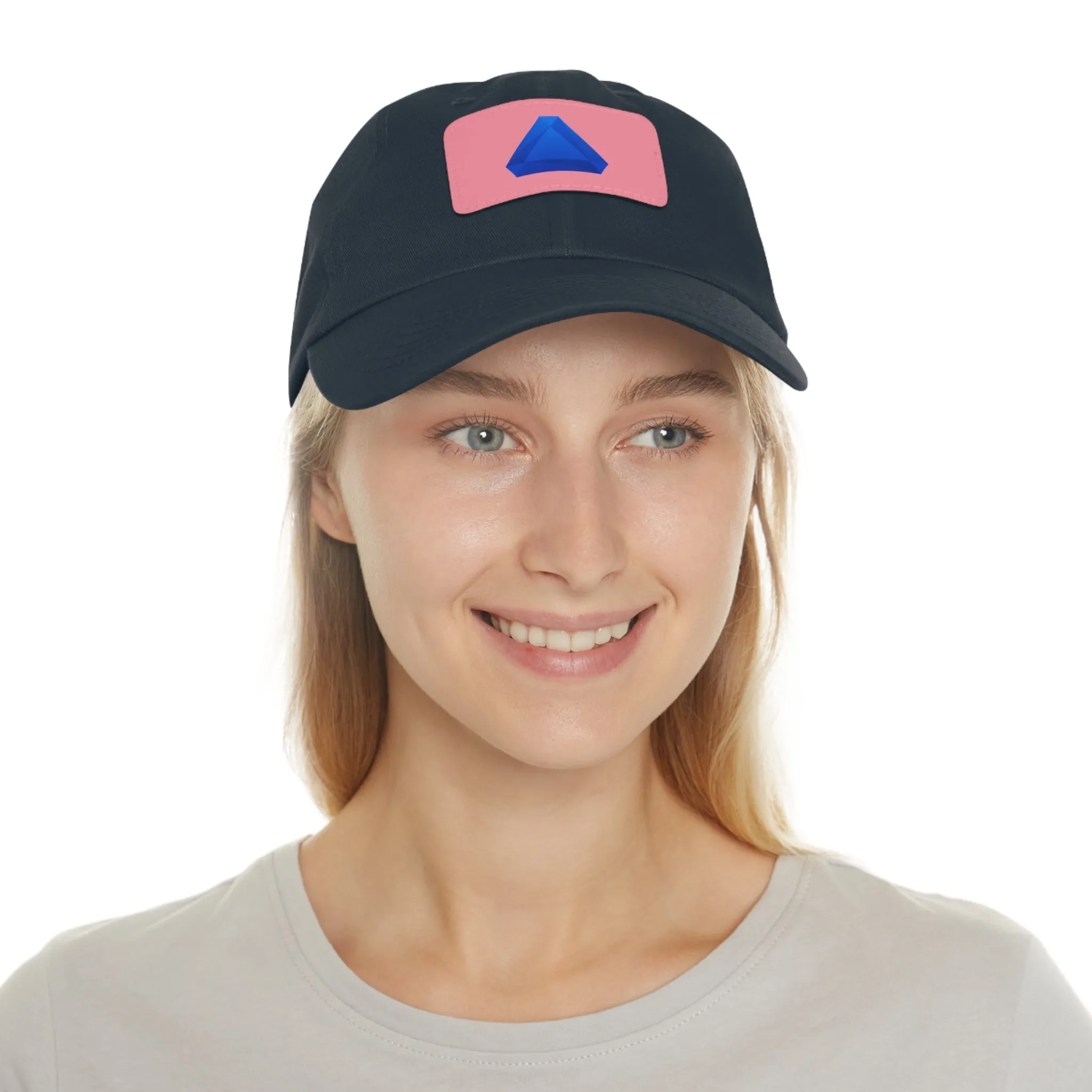 Benitoite Dad Hat with Leather Patch (Rectangle)