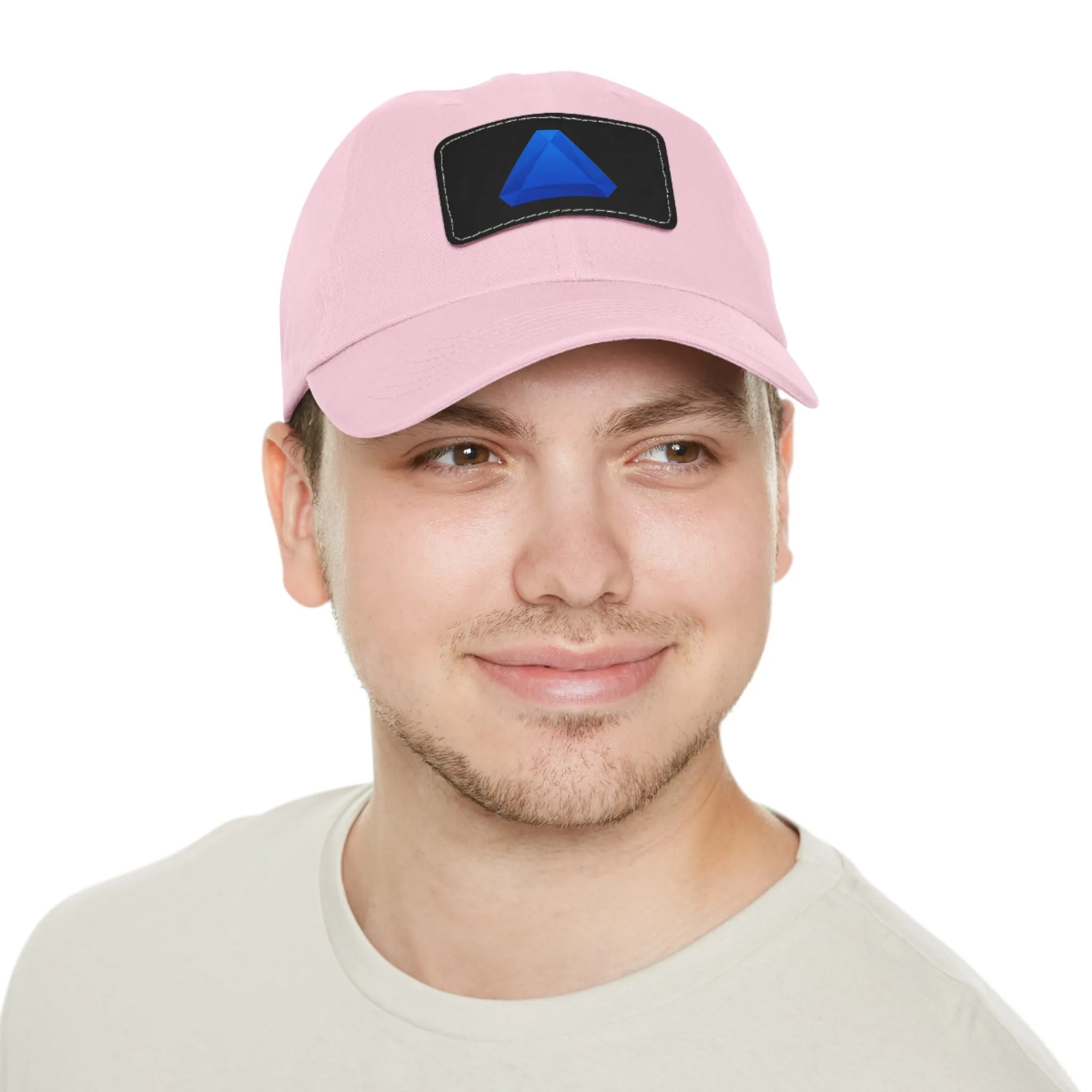 Benitoite Dad Hat with Leather Patch (Rectangle)