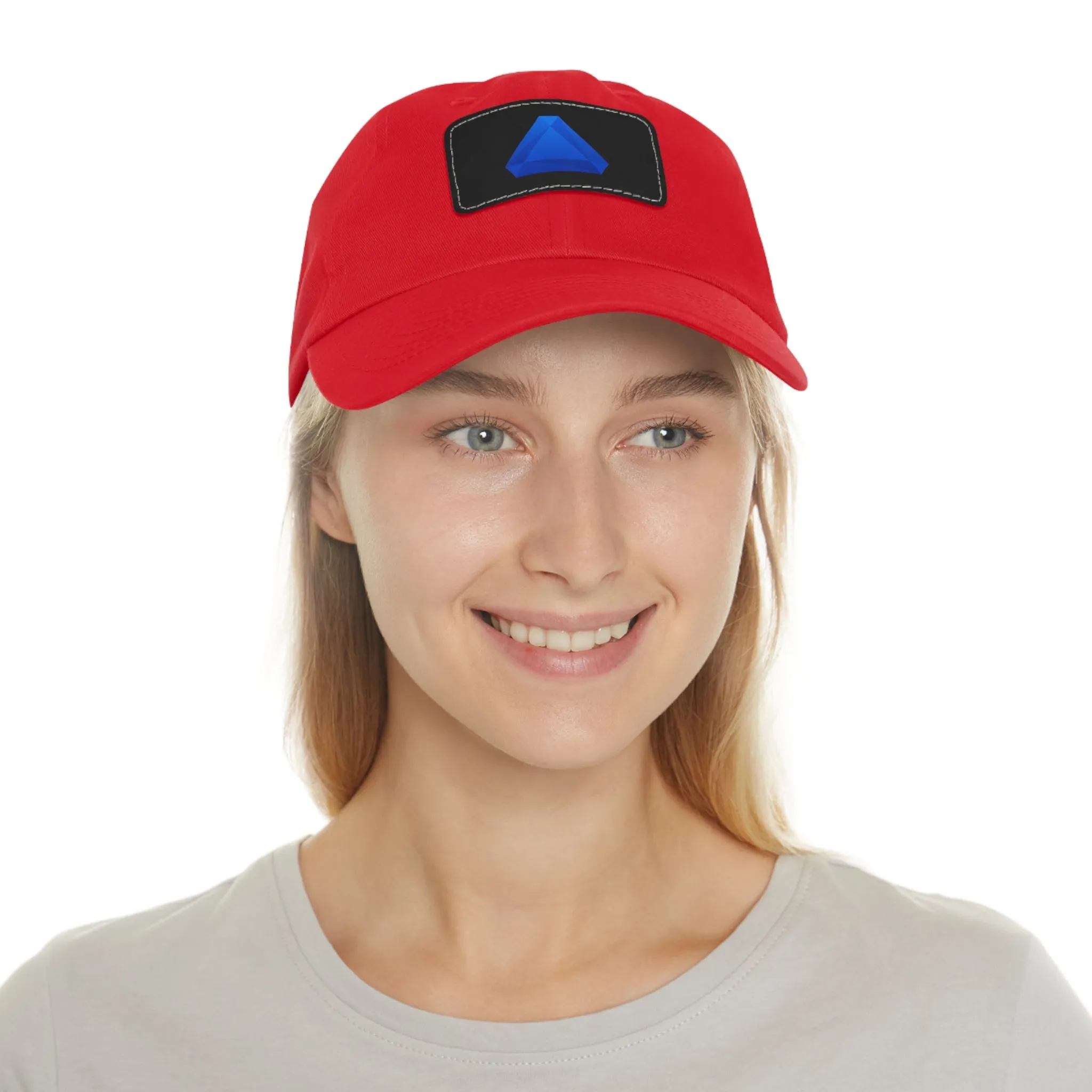 Benitoite Dad Hat with Leather Patch (Rectangle)
