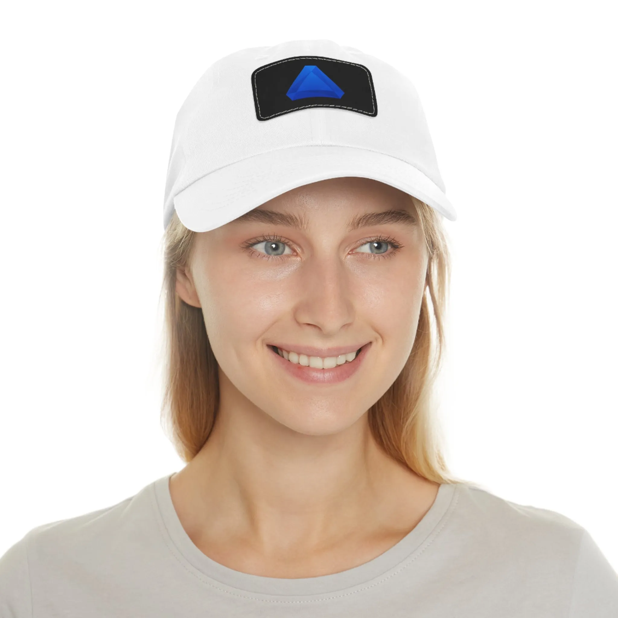 Benitoite Dad Hat with Leather Patch (Rectangle)