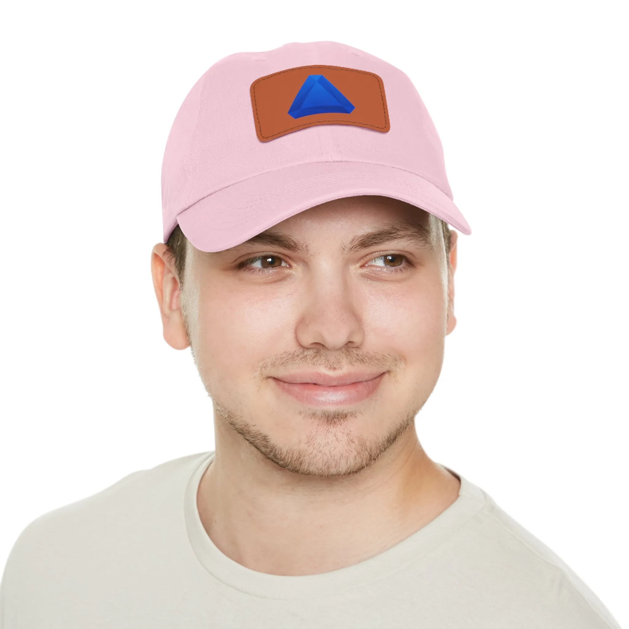 Benitoite Dad Hat with Leather Patch (Rectangle)