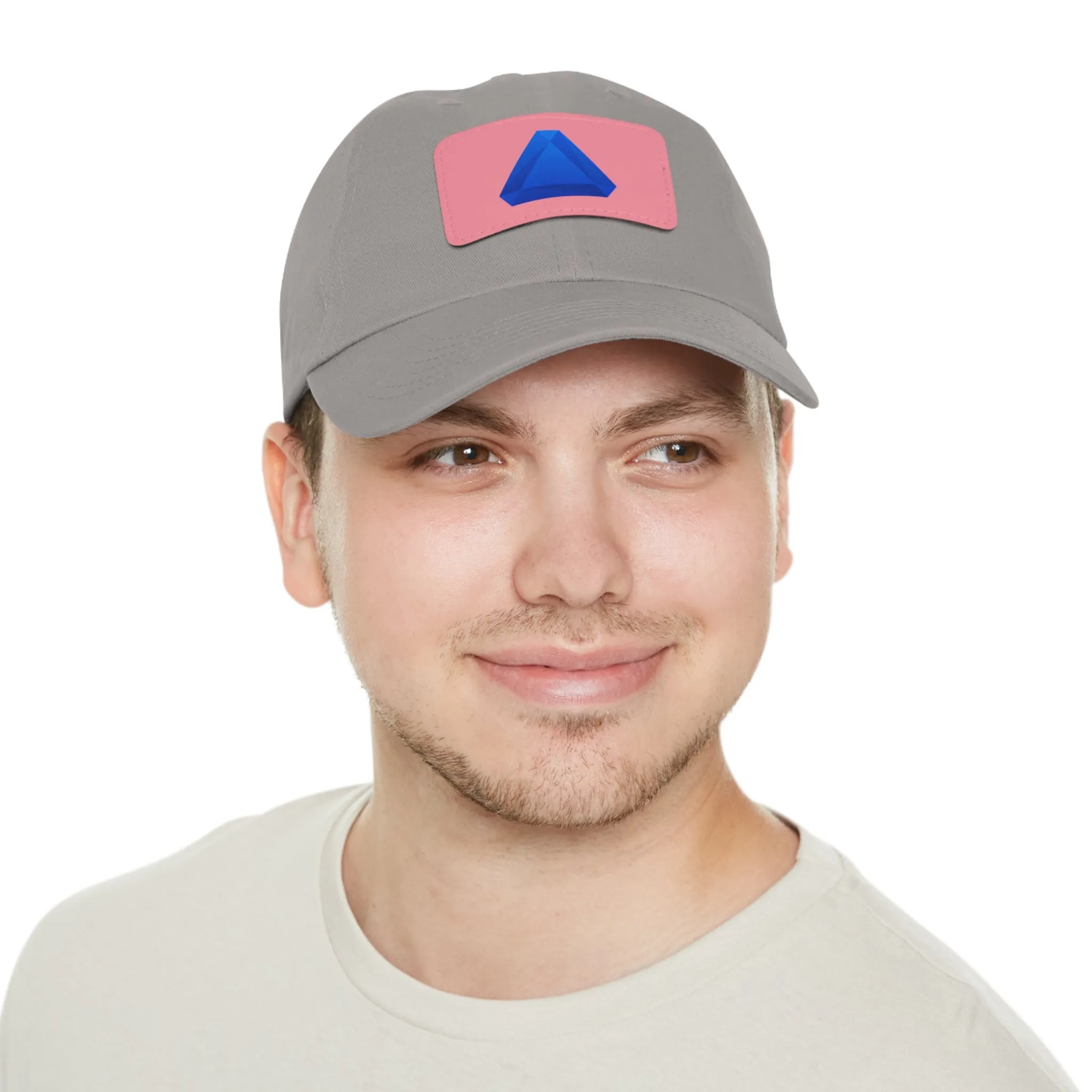 Benitoite Dad Hat with Leather Patch (Rectangle)