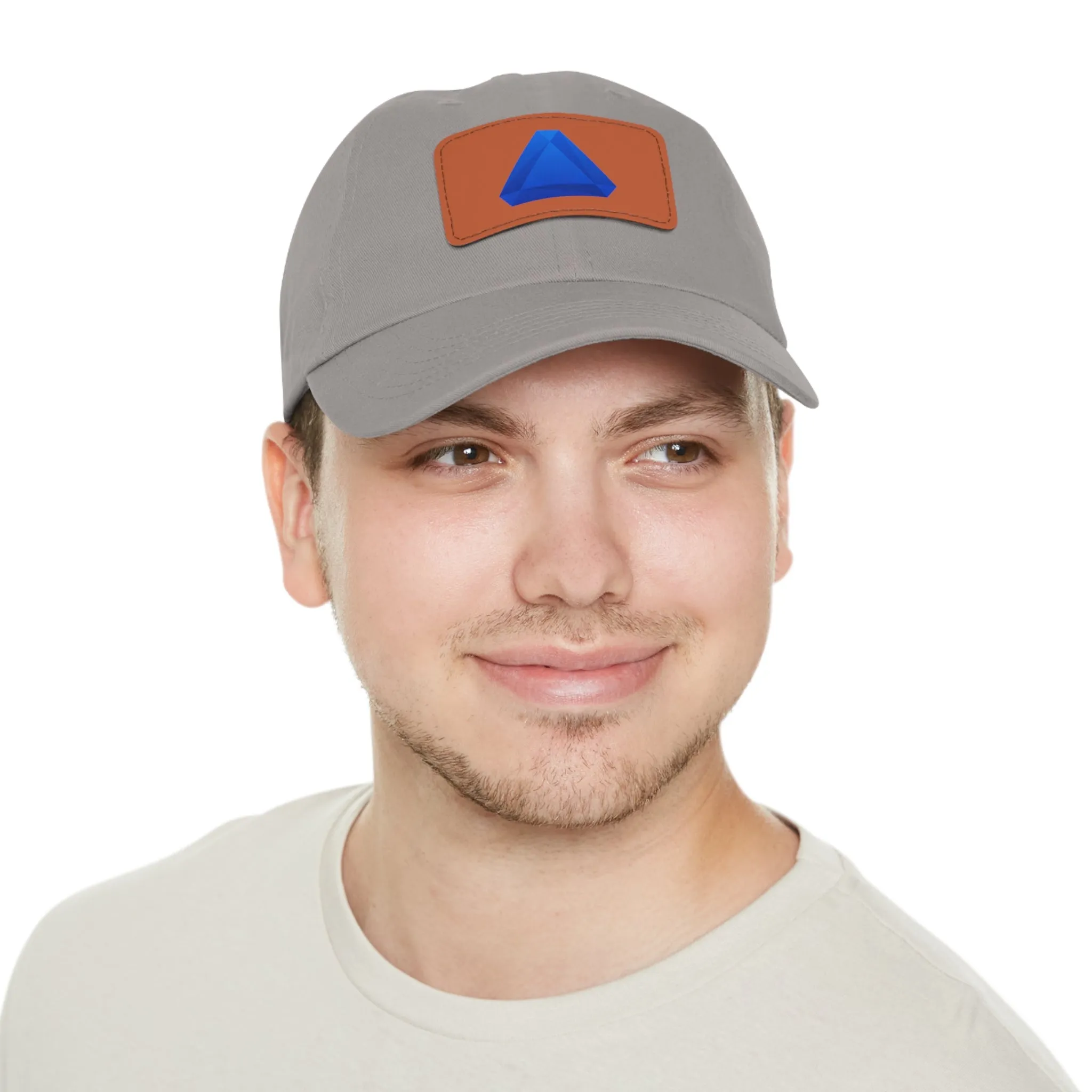 Benitoite Dad Hat with Leather Patch (Rectangle)