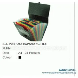 Bindermax All Purpose Expanding File A4 FL024-1/BK