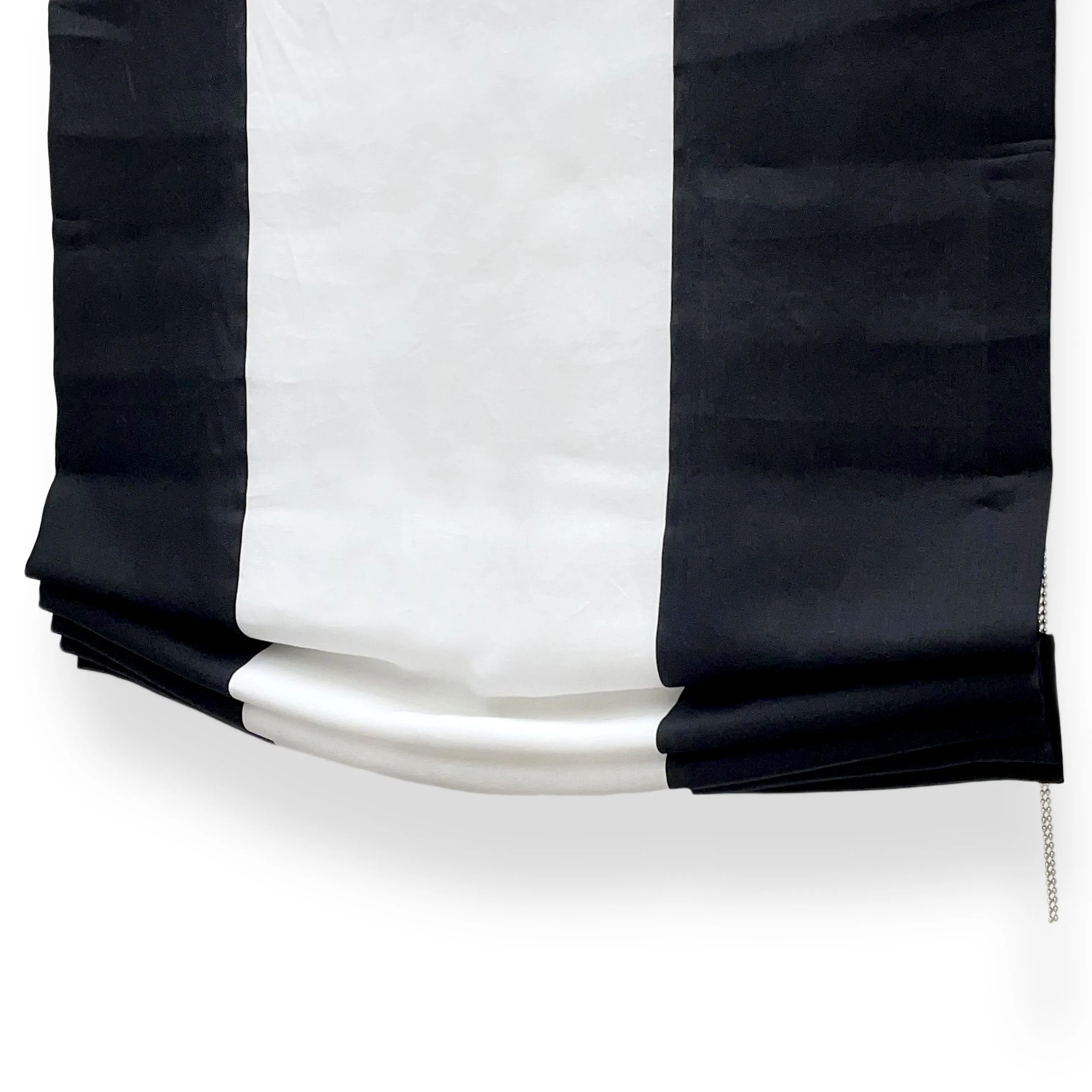 Black & White 2 Color Combo Linen Relaxed Roman Shade/CL1010