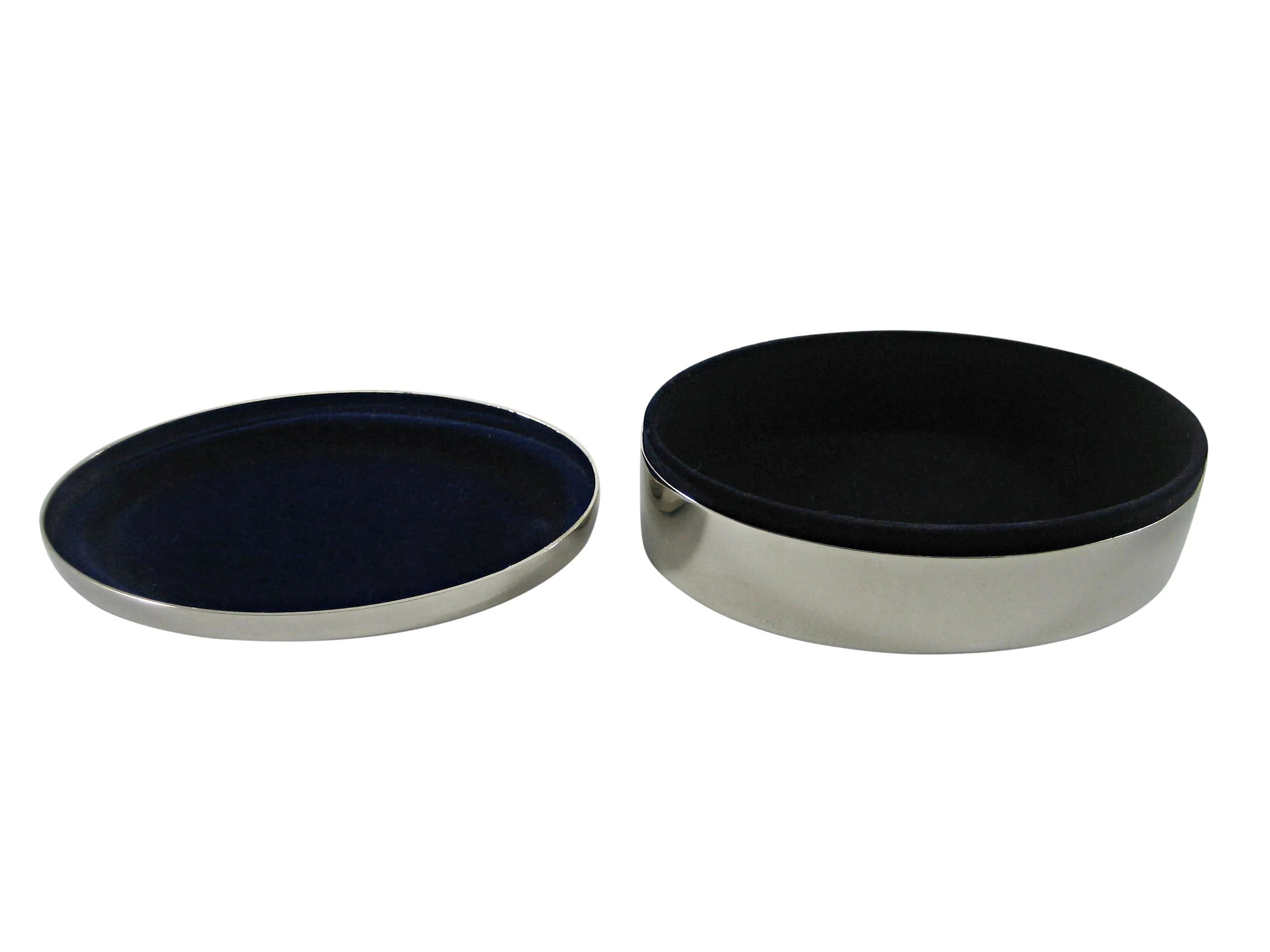 Black and Silver Toned Textured Cross Pendant Oval Trinket Jewelry Box