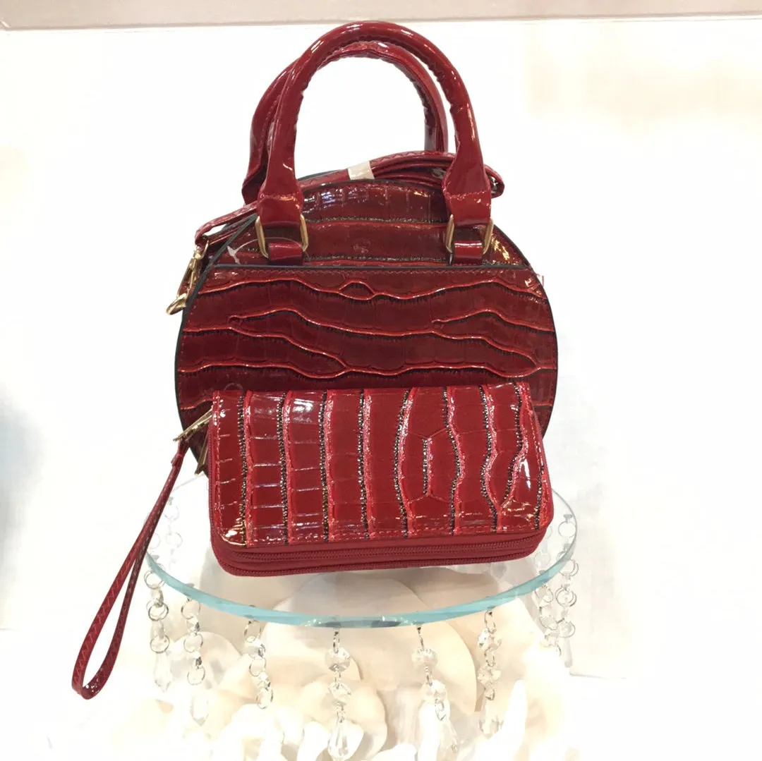 Black Cherry Red Purse and Wallet