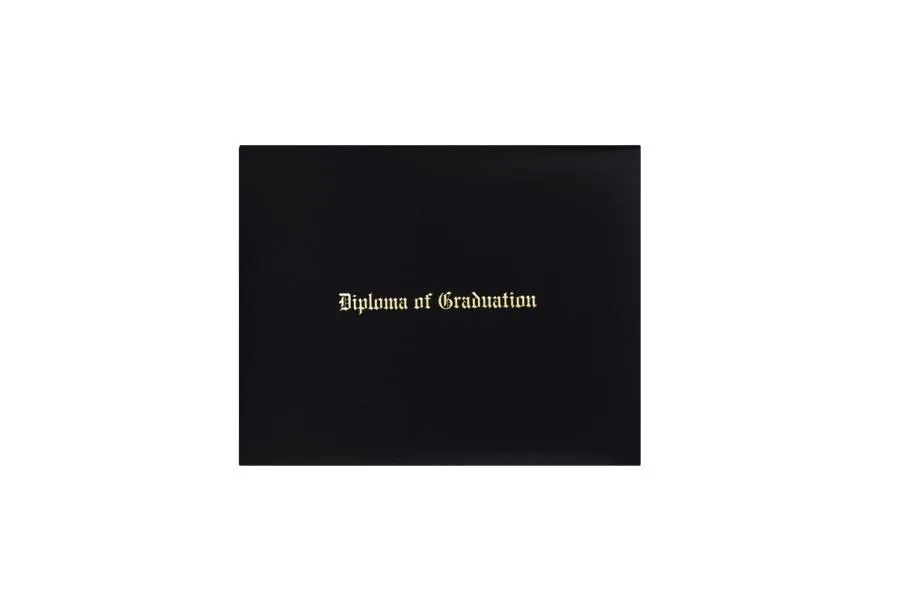 Black Imprinted Graduation Diploma Cover - College & High School Diploma Covers