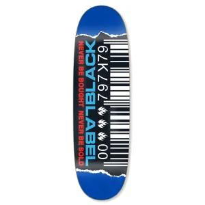 Black Label Skateboards Ripped Barcode Deck - 9.5 Egg - Assorted Stains