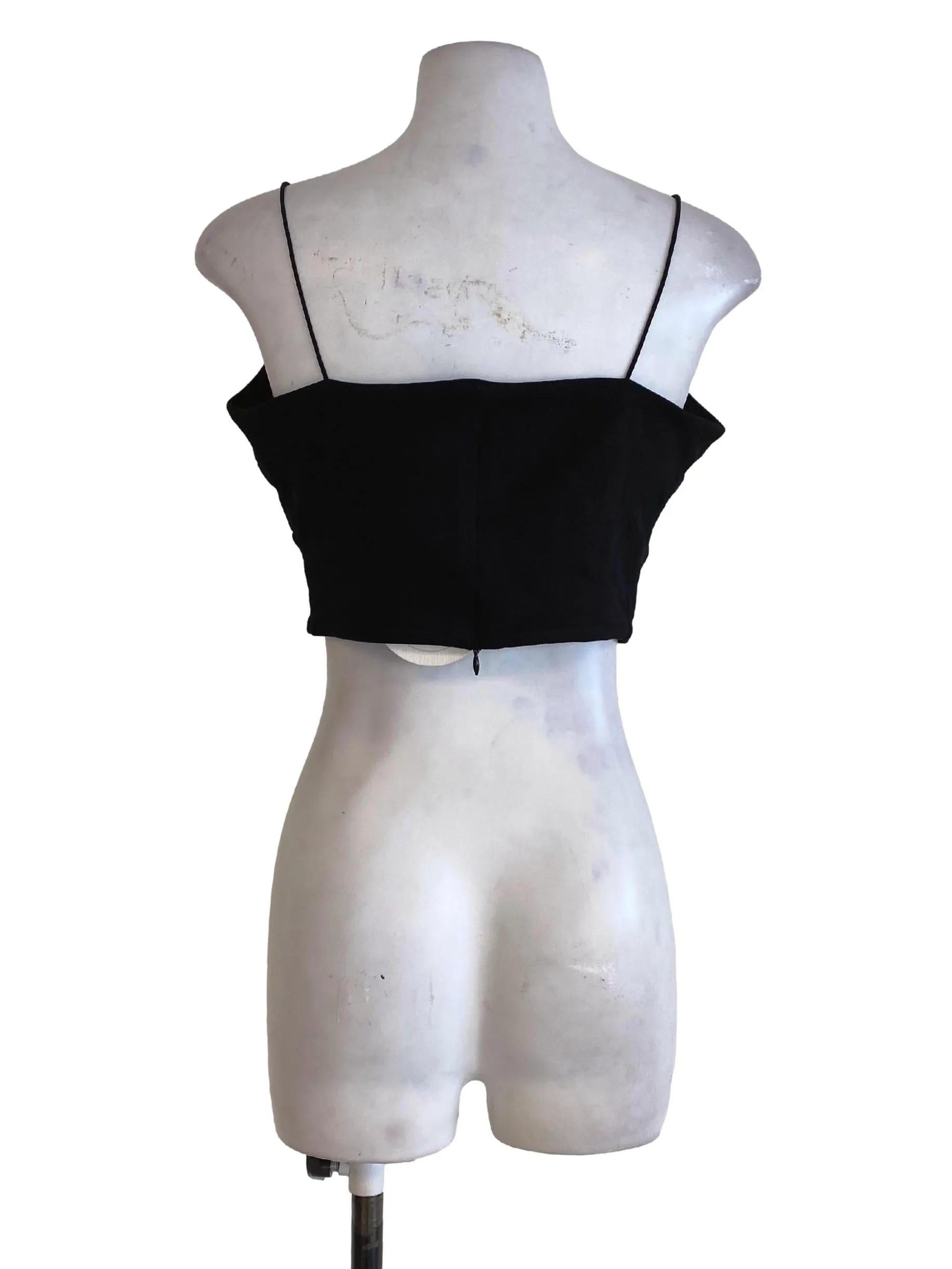 Black Padded Crop Top