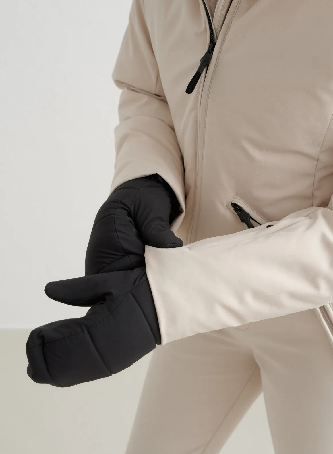 Black Padded Mittens
