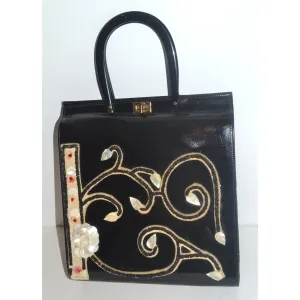 Black Patent Embellished Purse By Jolles Original