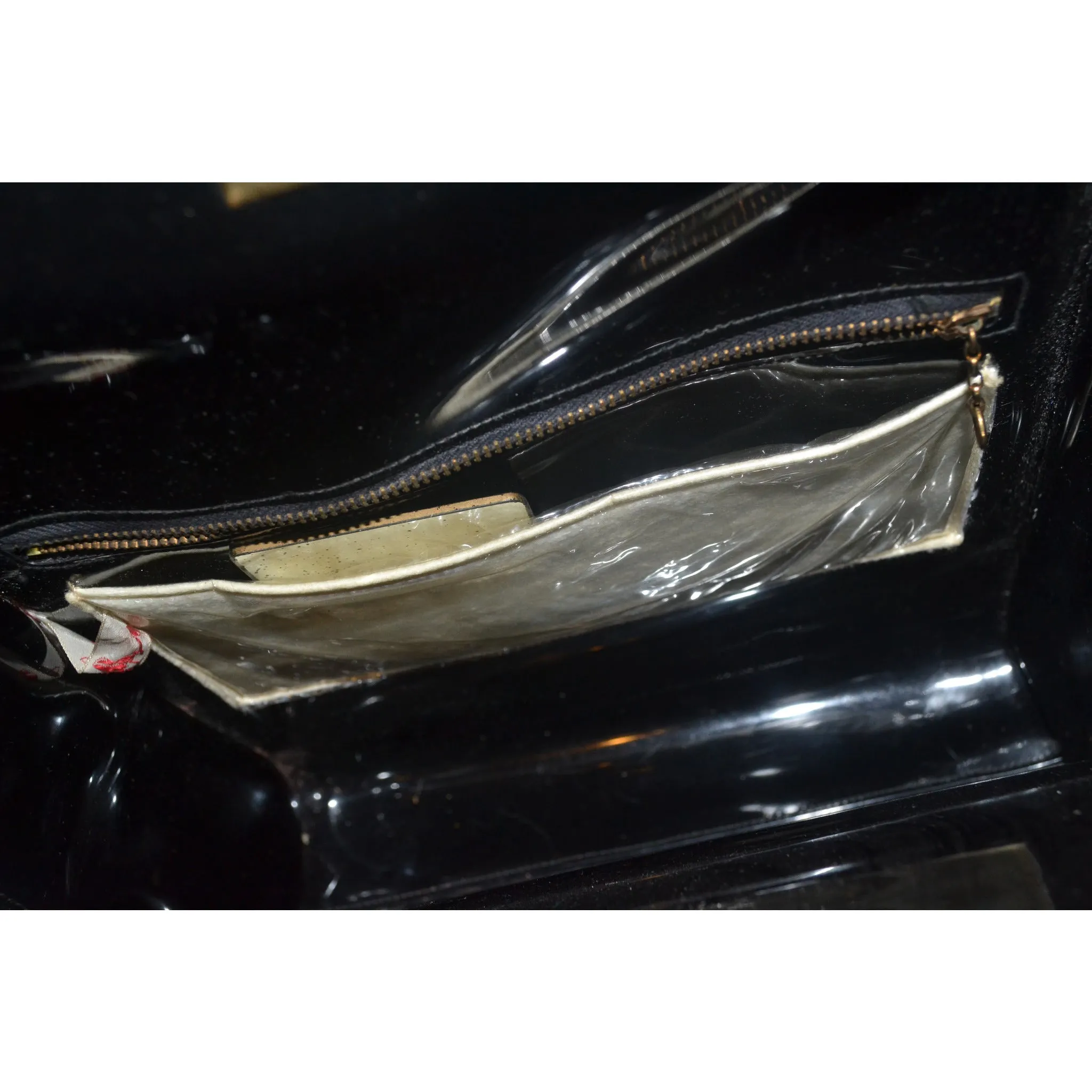 Black Patent Embellished Purse By Jolles Original