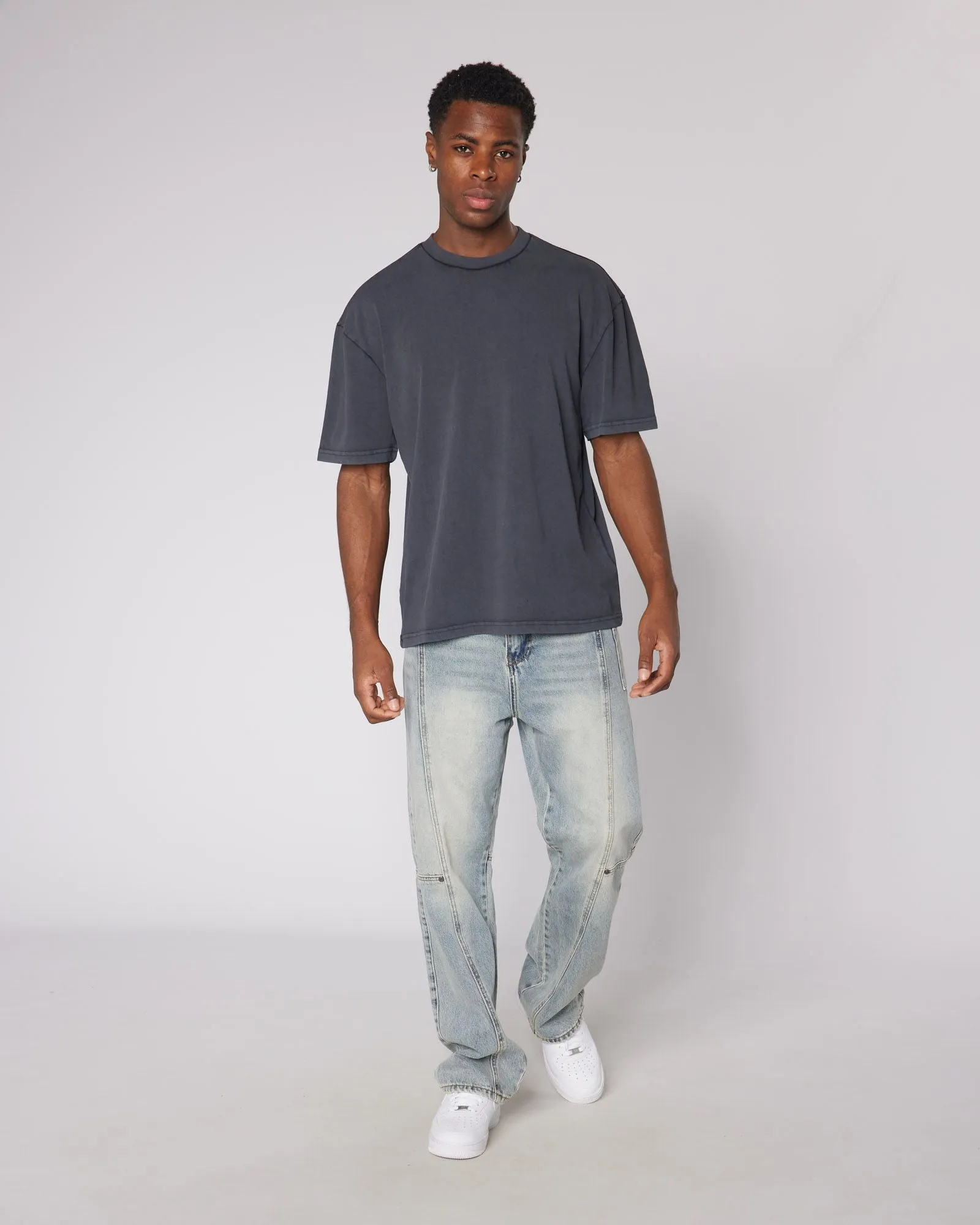 Black Relaxed Washed Blank Tshirt