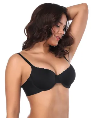 Black Smooth Seamless Push Up Comfortable T-shirt Bra