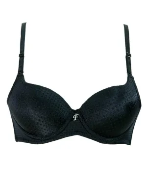 Black Soft Padded Flourish Bra - Single Padded Underwired Bra - FL983