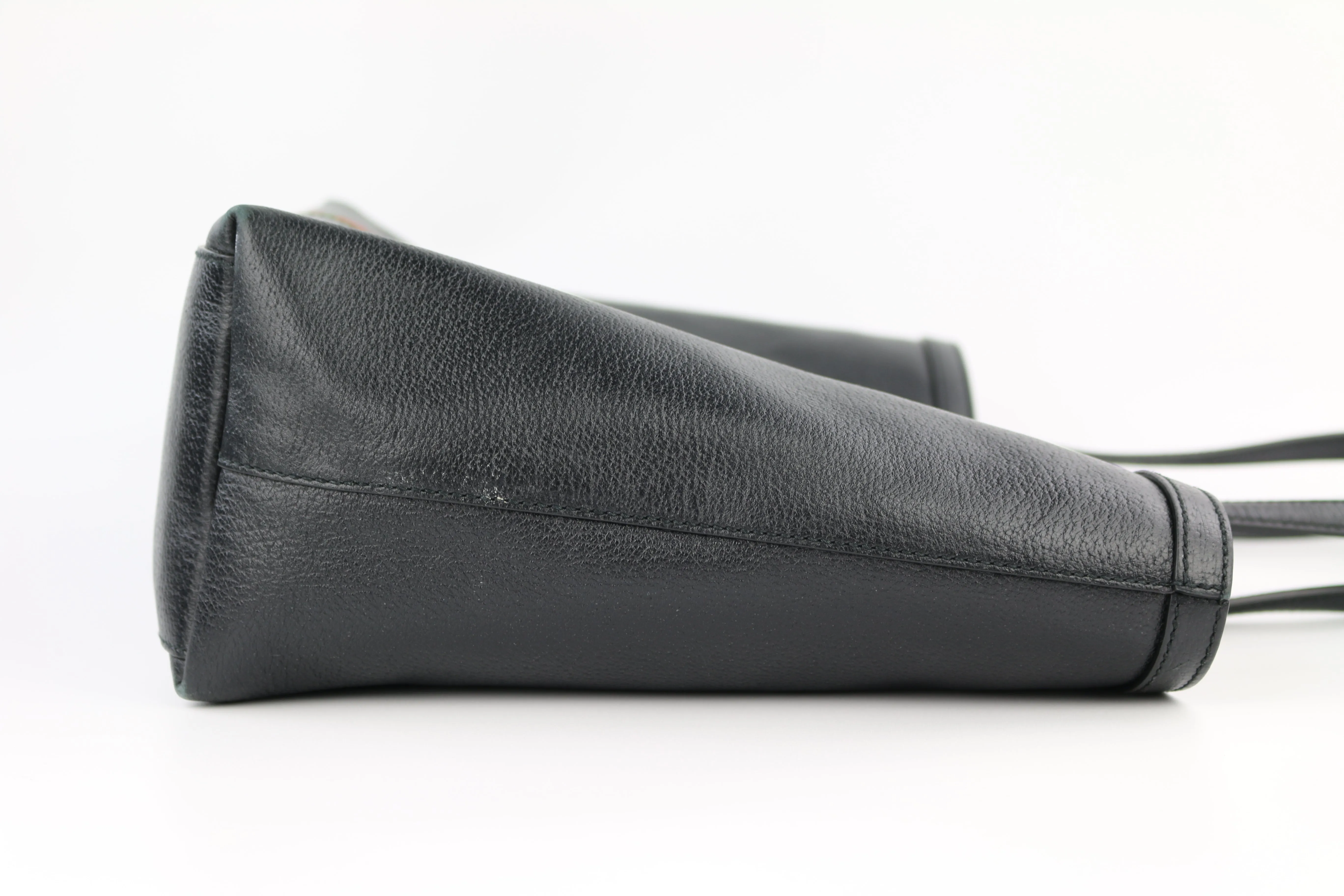 Black Textured Calfskin Medium Ophidia Tote