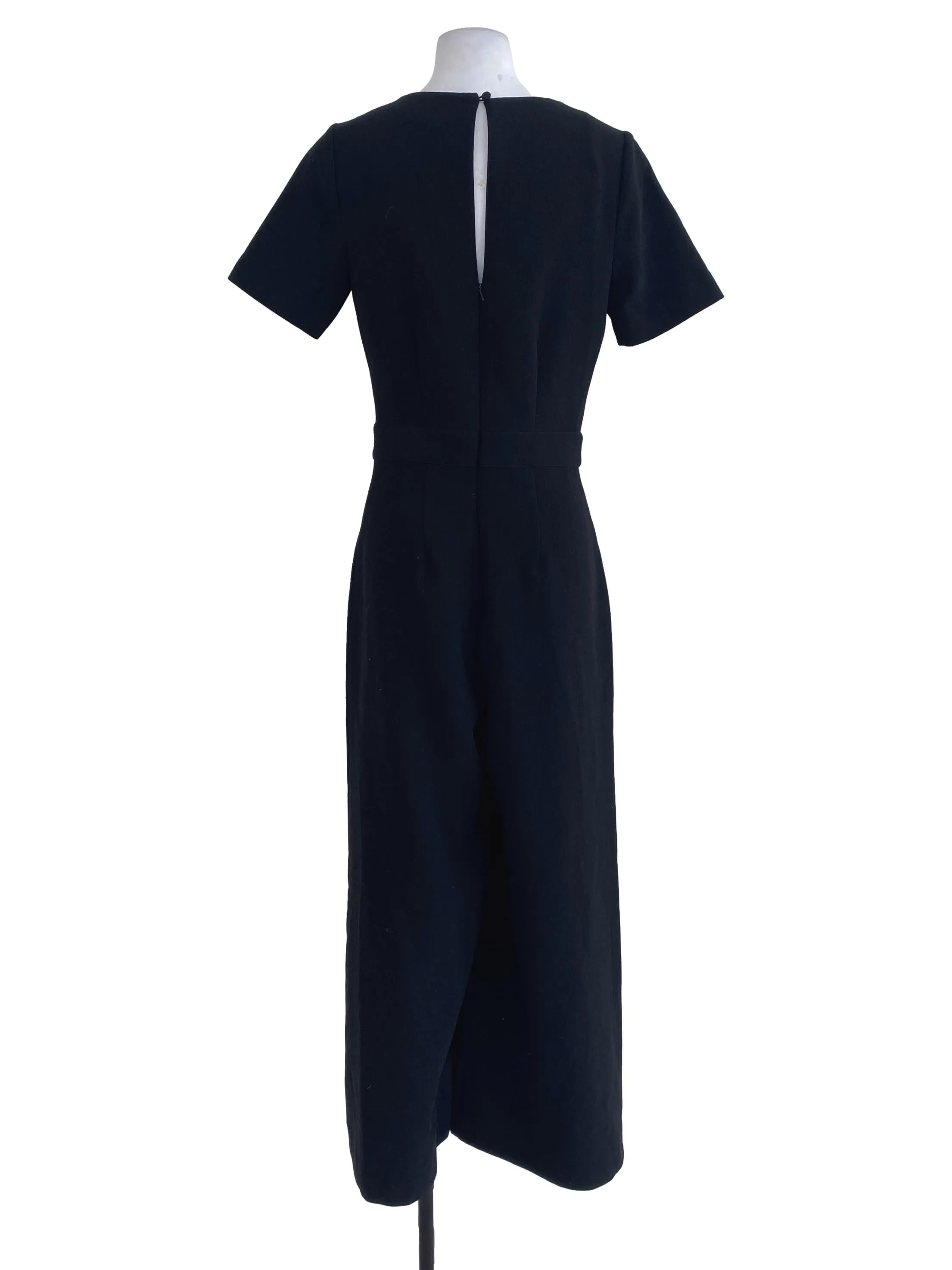 Black Textured Jumpsuits