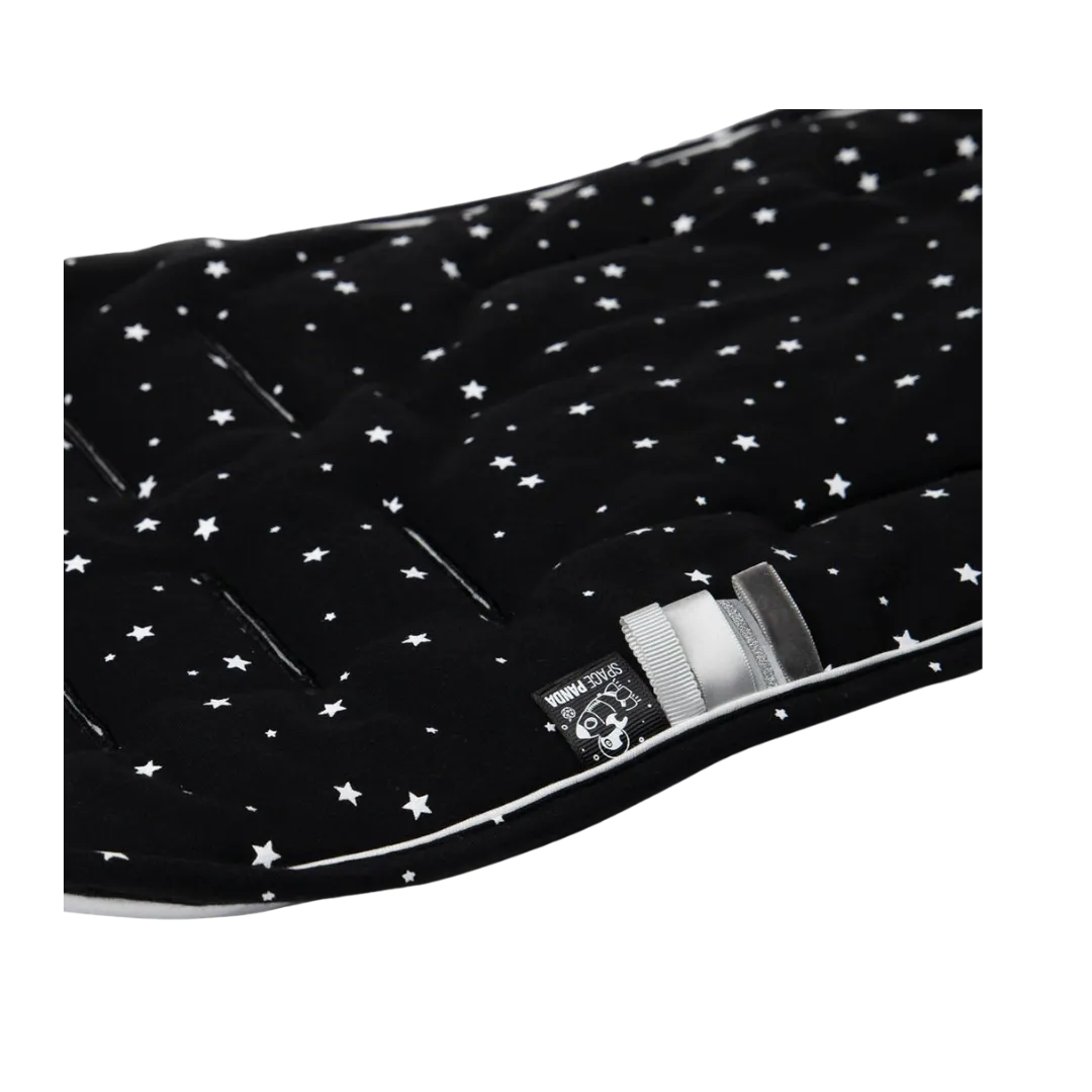 Black with White Stars Stroller Mat