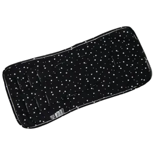 Black with White Stars Stroller Mat