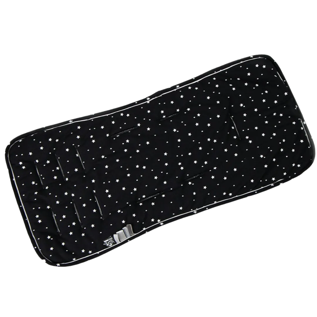 Black with White Stars Stroller Mat