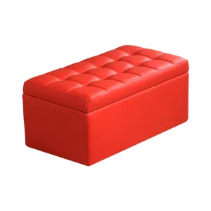 Blanket Box Storage Ottoman PU Leather Fabric Chest Toy Clothes Foot Stool Bed