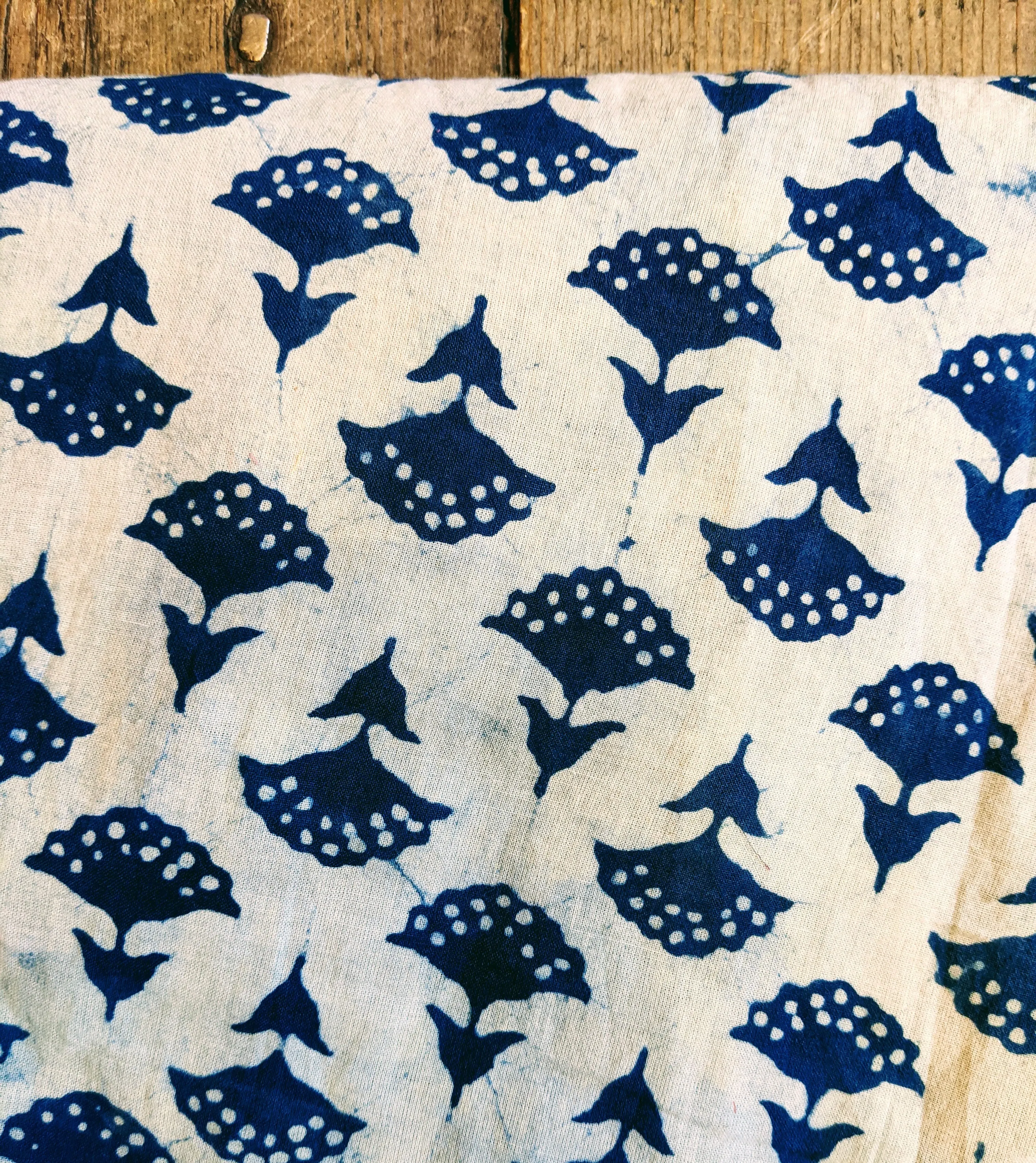 Block printed cotton dressing gown *SALE PRICE