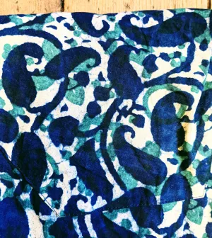Block printed cotton dressing gown *SALE PRICE