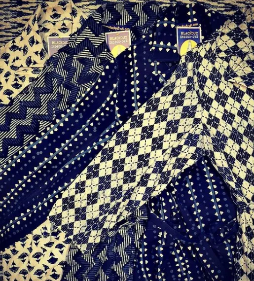 Block printed cotton dressing gown *SALE PRICE