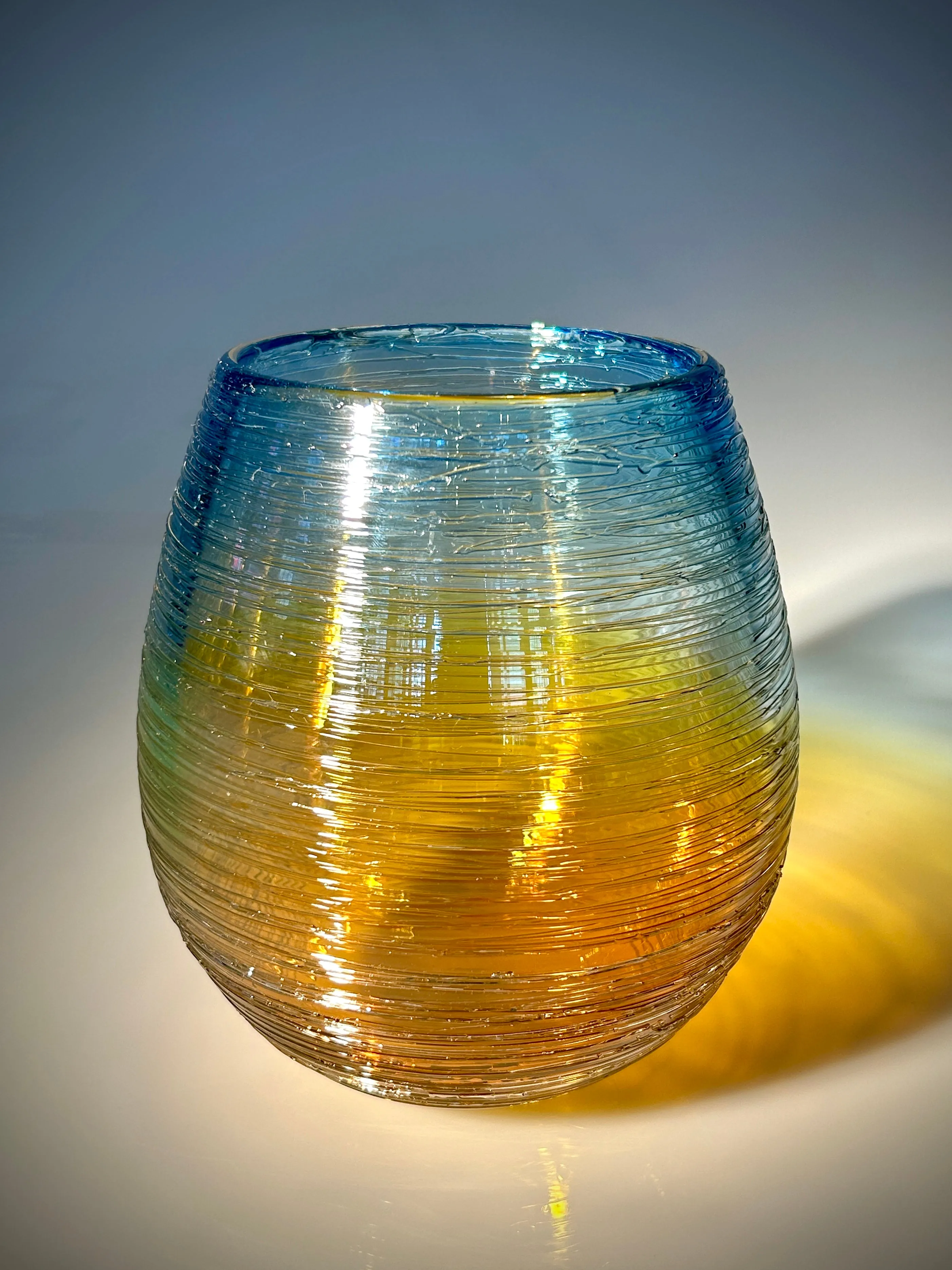 Blue/Gold Threaded Calabash