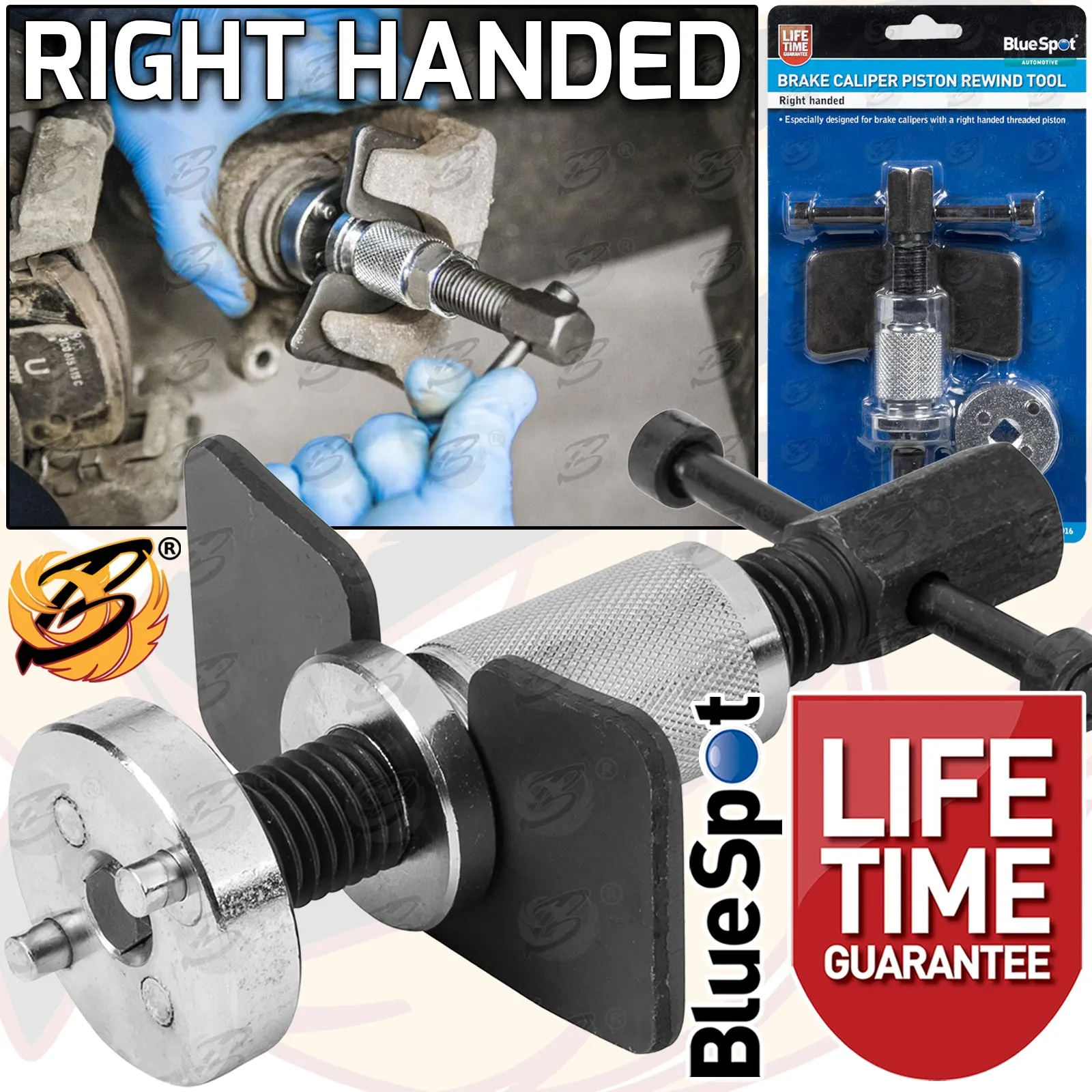 BLUESPOT LEFT & RIGHT HANDED BRAKE CALIPER PISTON REWIND TOOL