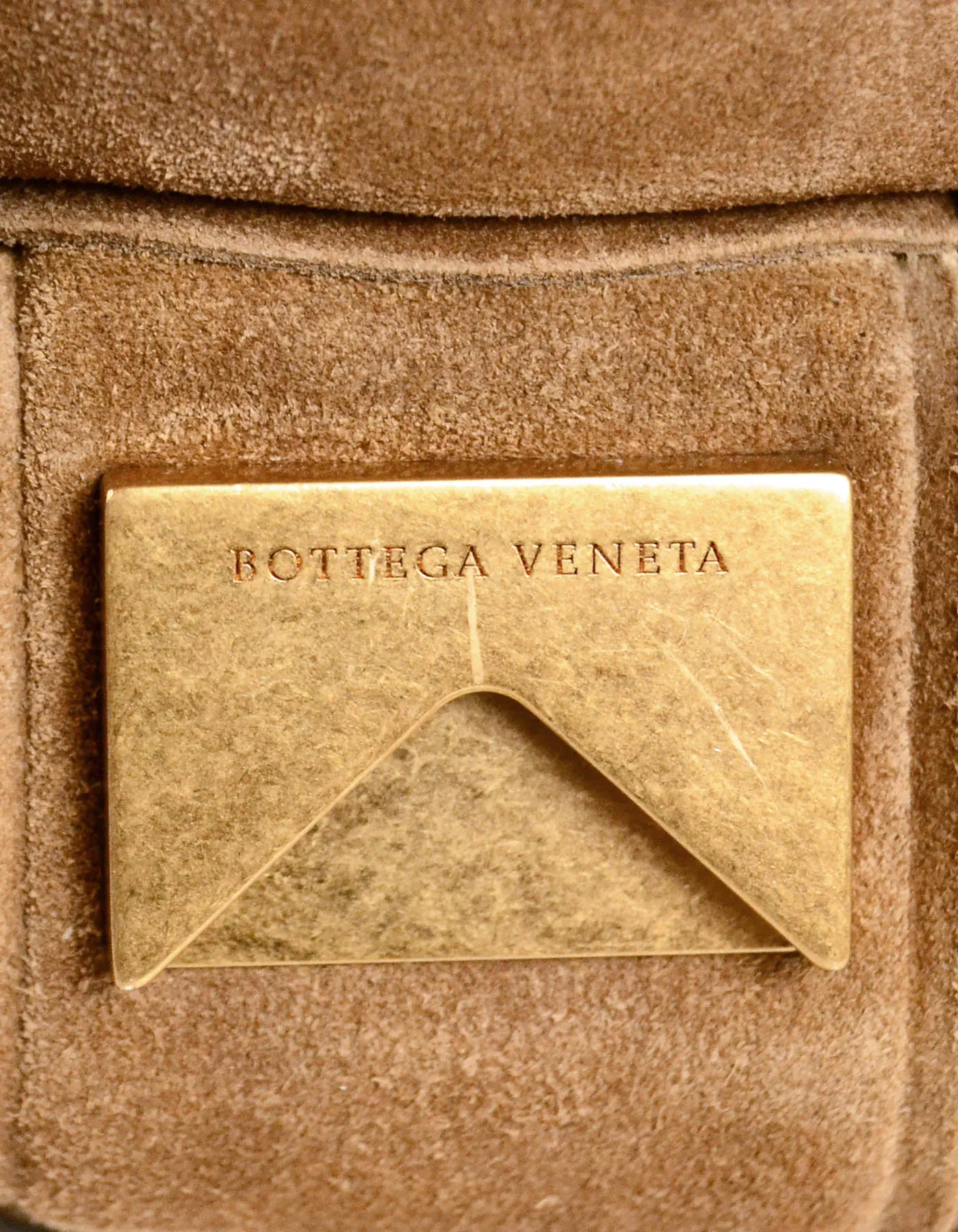 Bottega Veneta Caramel Tan Maxi Intrecciato Suede Padded Cassette Bag