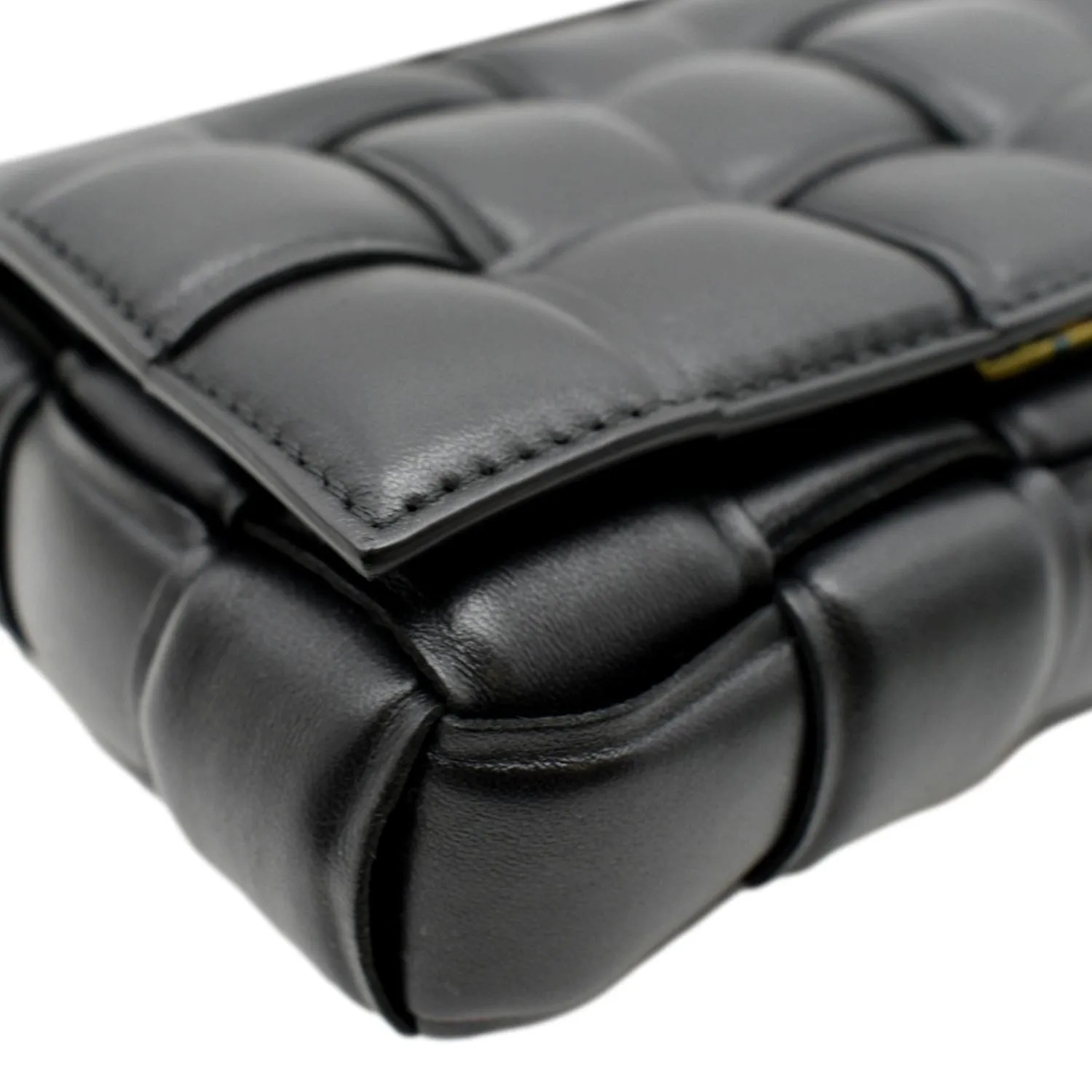 BOTTEGA VENETA Padded Cassette Leather Crossbody Bag Black