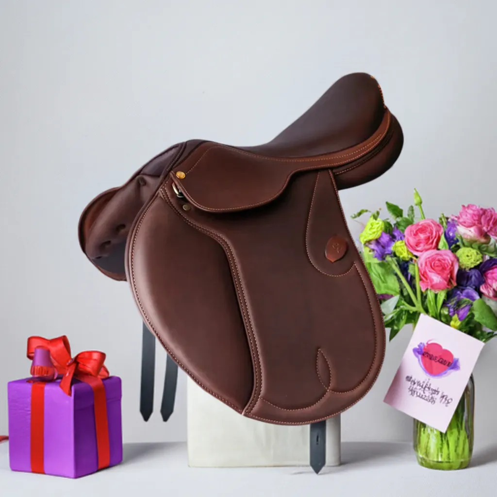 Botticelli English obstacle saddle Cowhide saddle Comfortable, safe and adjustable horse riding saddle Equestrian equipment