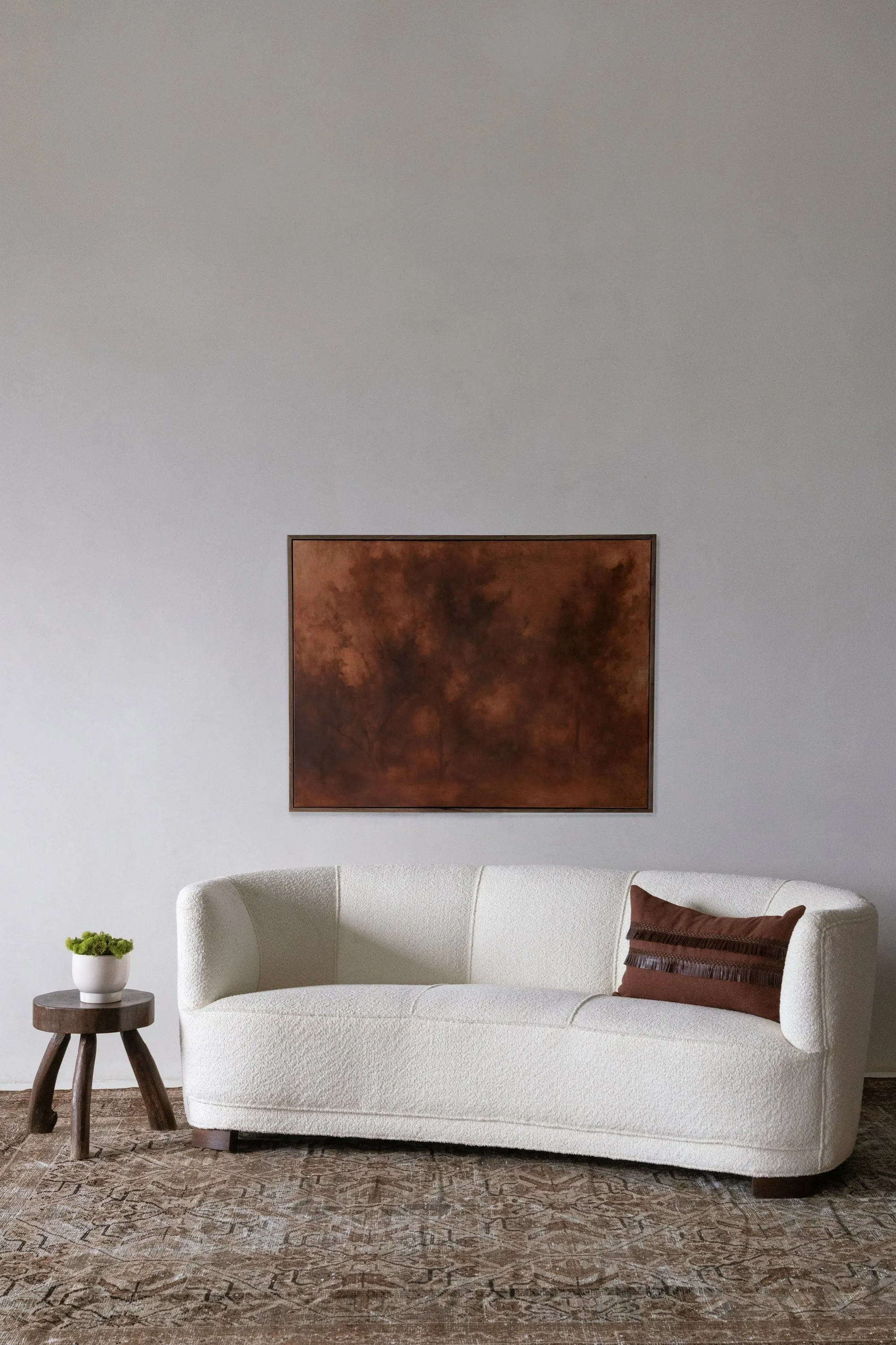 Boucle Danish Curved Sofa