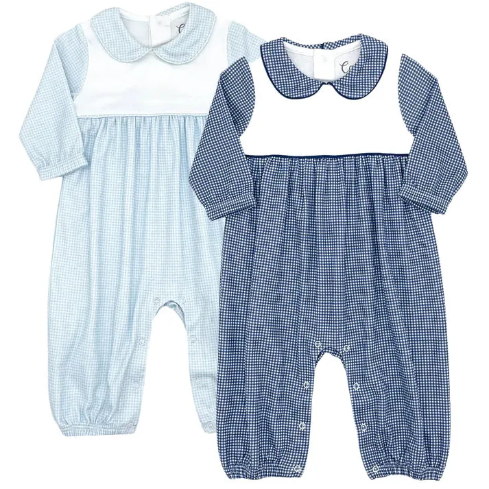 Boys Pima Collared Romper