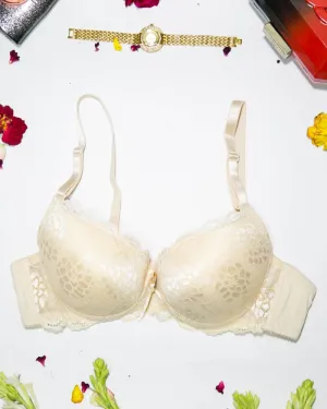 Bridal Lace Bra - Double Padded Underwire Bra - Skin - 2899
